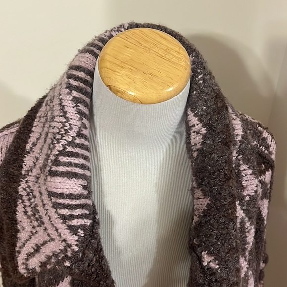 NWT Free People One and Another Cardi Printed Cardigan Sweater Purple Medium - Picture 9 of 14